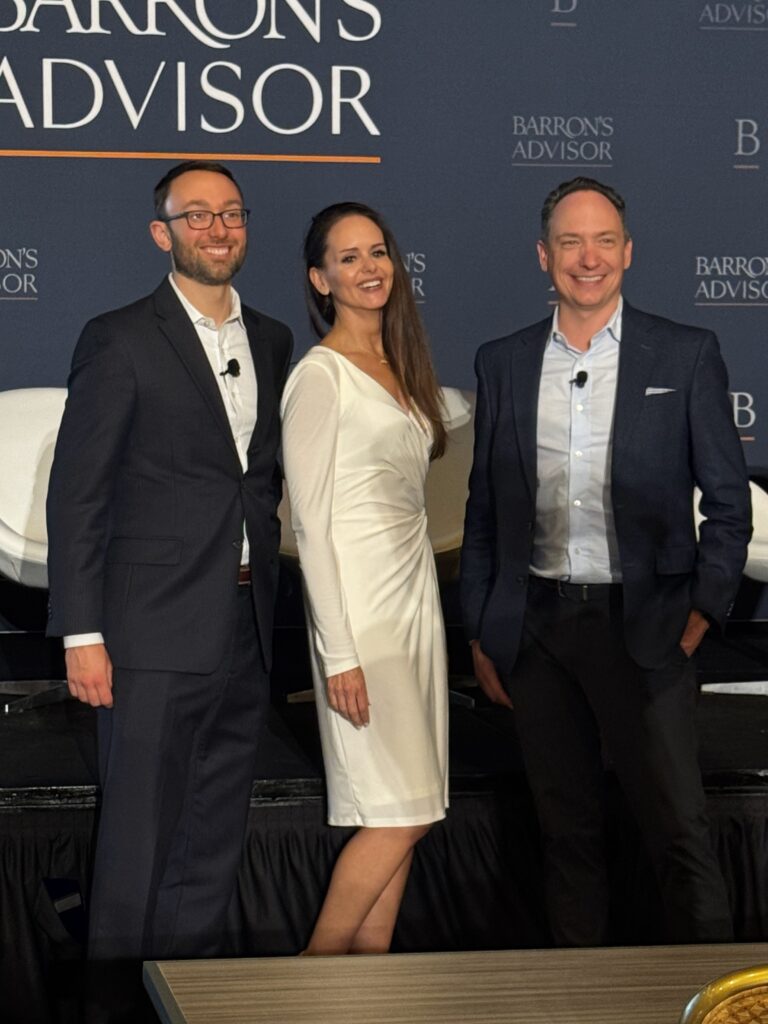Jeremiah Barlow of Mercer Advisors, Shelby Donley of Virtuoso, and Kevin Reed of Aquilance at the Barron's Advisor Independent Summit.