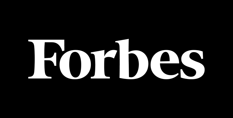 The word Forbes in serif font over a black background