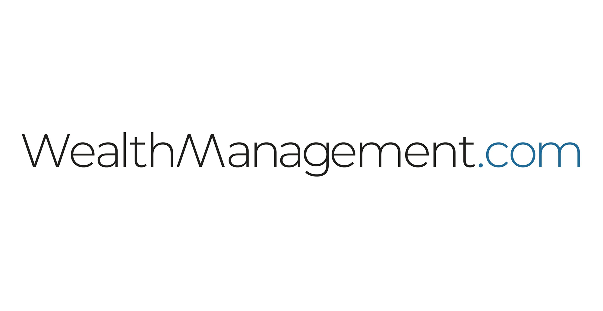 The Wealth Management logo in type on white background and blue border.